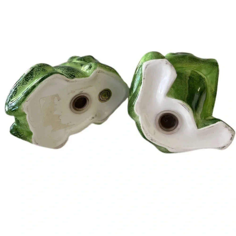 Frog salt & Pepper shaker’s. Has the plug. No cracks green very cute.